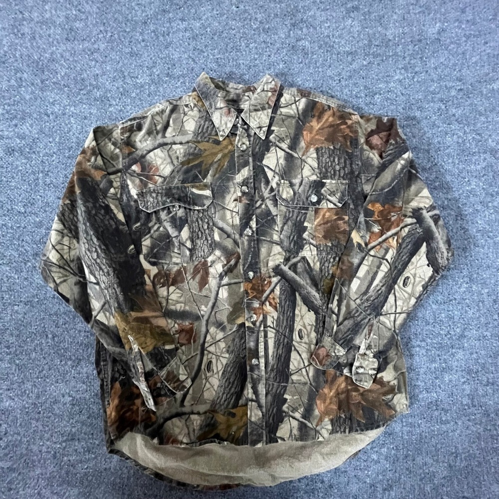Wells Creek Shirt Mens XL Camouflage Cotton Long Sleeve Hunting Utility Casual